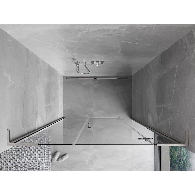 Mexen Mist-H L pravé sprchové dveře, 130 cm, průhledné, kartáčovaný nikl - 8A5L-130-001-97-00-P