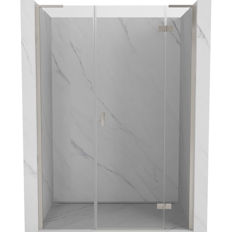 Mexen Mist-H L sprchové dveře výklopné pravé 135 cm, transparentní, kartáčovaný nikl - 8A5L-135-001-97-00-P