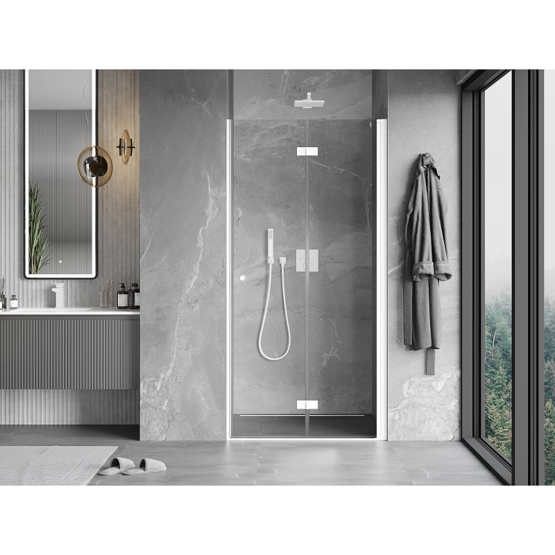 Mexen Mist-F sprchové dveře skládací pravé 80 cm, transparentní, bílé - 8A6-080-000-20-00-P