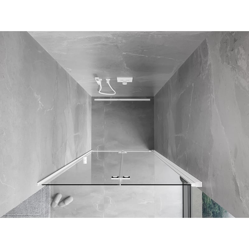 Mexen Mist-F sprchové dveře skládací pravé 80 cm, transparentní, bílé - 8A6-080-000-20-00-P