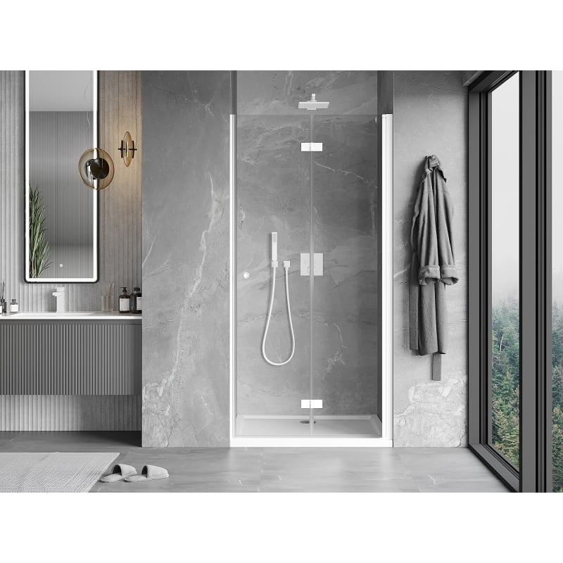 Mexen Mist-F sprchové dveře skládací pravé 85 cm, transparentní, bílé - 8A6-085-000-20-00-P