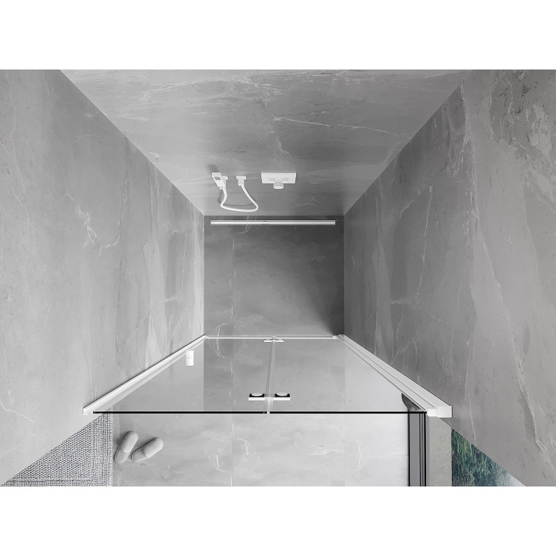Mexen Mist-F skládací sprchové dveře pravé 90 cm, transparentní, bílé - 8A6-090-000-20-00-P
