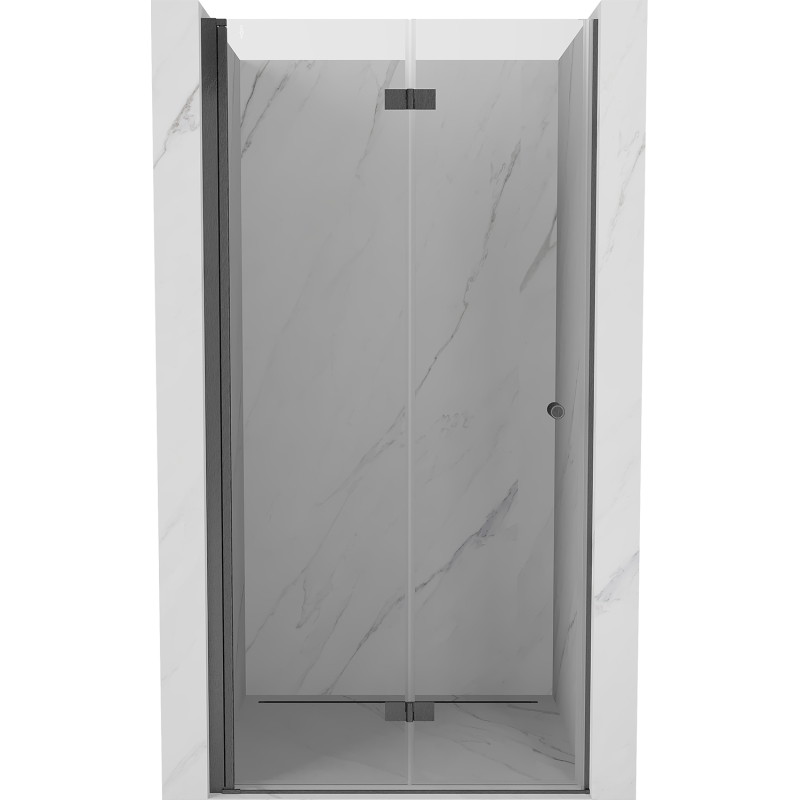 Mexen Mist-F skládací sprchové dveře levé 85 cm, transparentní, kartáčovaný gun gray - 8A6-085-000-66-00-L