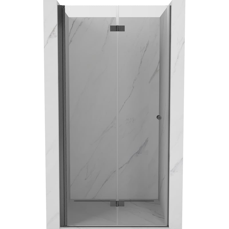 Mexen Mist-F skládací sprchové dveře levé 120 cm, transparentní, kartáčovaná šedá - 8A6-120-000-66-00-L