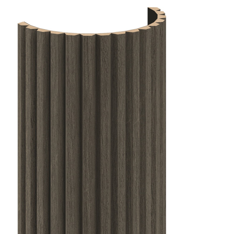 Mexen Ovalo 02 žebrované flexibilní nástěnné lamely 280 x 36 cm, technická dýha, Dub Mocca - S130-280-02-045