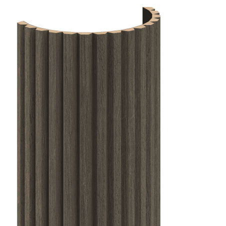 Mexen Ovalo 02 žebrované flexibilní nástěnné lamely 280 x 36 cm, technická dýha, Dub Mocca - S130-280-02-045