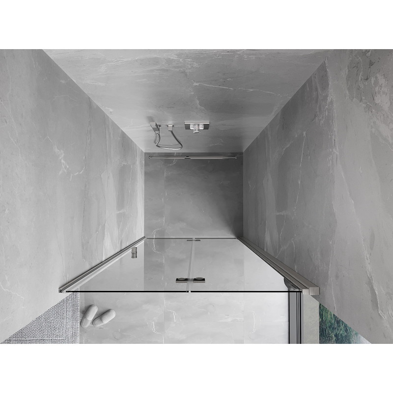 Mexen Mist-F skládací sprchové dveře pravé 95 cm, průhledné, kartáčovaný nikl - 8A6-095-000-97-00-P