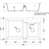 Mexen Tomas dřez žulový 2-komorový s kuchyňskou baterií Telma, béžový - 6516-69-670200-69