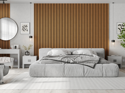 Mexen Lam-F Slim 01 akustické nástěnné lamely 280 x 36,5 cm, plsť 9 mm, technická dýha, Přírodní Dub - S107-280-01-042