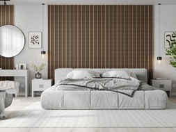 Mexen Lam-F Slim 01 akustické stěnové lamely 280 x 36,5 cm, plsť 9 mm, technická dýha, Tmavý Ořech - S107-280-01-044