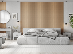 Mexen Lam-F Nano 01 akustické stěnové lamely 280 x 32,4 cm, plsť 5 mm, technická dýha, Bělený Dub - S108-280-01-040