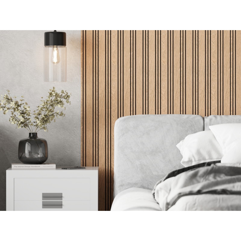 Mexen Lam-F Nano 01 akustické stěnové lamely 280 x 32,4 cm, plsť 5 mm, technická dýha, Bělený Dub - S108-280-01-040