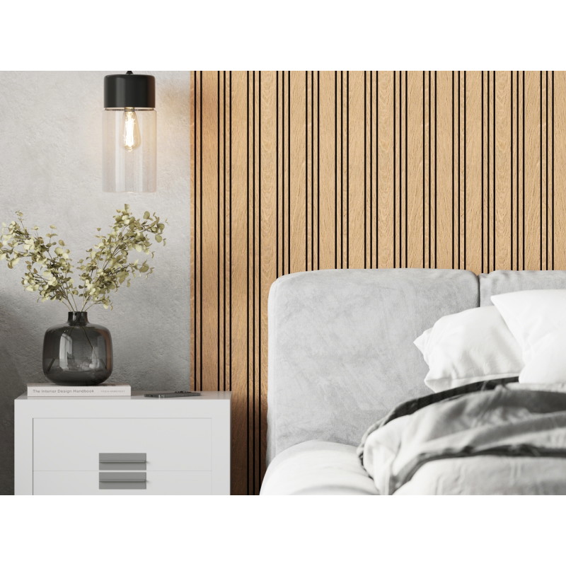 Mexen Lam-F Nano 01 akustické nástěnné lamely 280 x 32,4 cm, plsť 5 mm, technická dýha, Dub Classic - S108-280-01-041