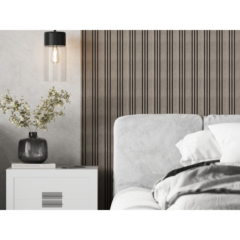 Mexen Lam-F Nano 01 nástěnné akustické lamely 280 x 32,4 cm, plsť 5 mm, technická dýha, Šedý Dub - S108-280-01-043