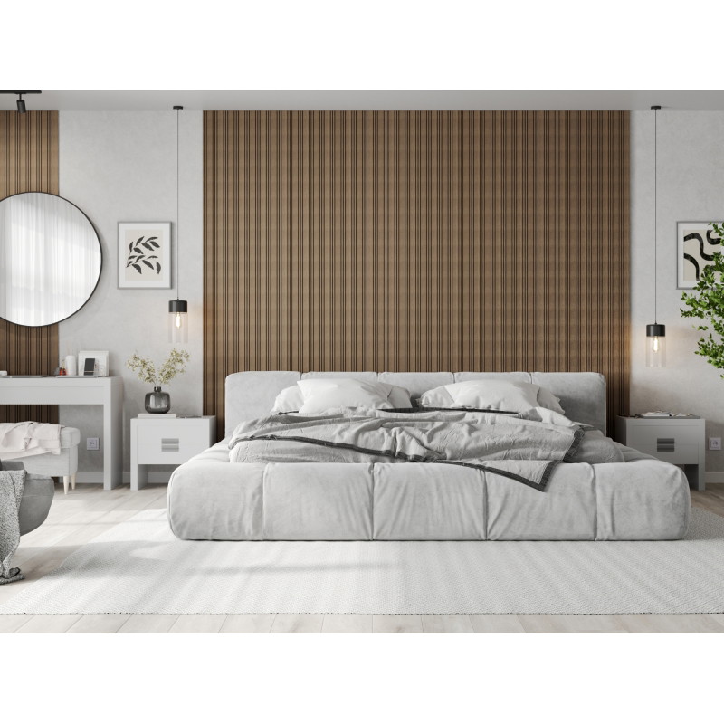 Mexen Lam-F Nano 01 akustické nástěnné lamely 280 x 32,4 cm, plsť 5 mm, technická dýha, Tmavý Ořech - S108-280-01-044
