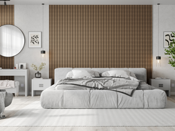 Mexen Lam-F Nano 01 akustické nástěnné lamely 280 x 32,4 cm, plsť 5 mm, technická dýha, Tmavý Ořech - S108-280-01-044
