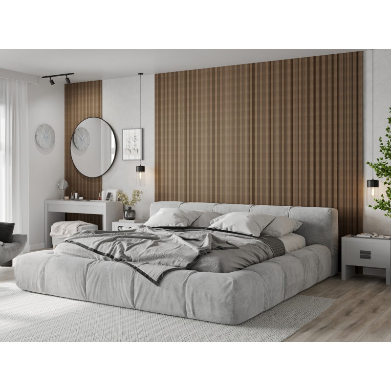 Mexen Lam-F Nano 01 akustické nástěnné lamely 280 x 32,4 cm, plsť 5 mm, technická dýha, Tmavý Ořech - S108-280-01-044