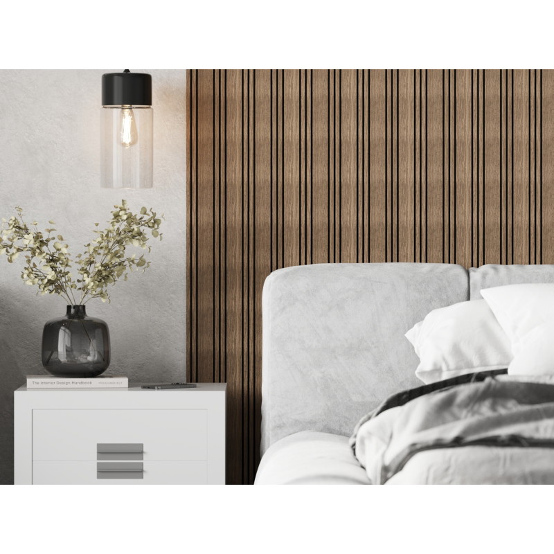 Mexen Lam-F Nano 01 akustické nástěnné lamely 280 x 32,4 cm, plsť 5 mm, technická dýha, Tmavý Ořech - S108-280-01-044