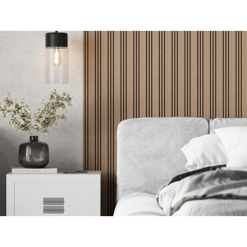 Mexen Lam-F Nano 01 akustické nástěnné lamely 280 x 32,4 cm, plsť 5 mm, technická dýha, Světlý ořech - S108-280-01-047