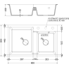 Mexen Tomas granitový dřez 2-komorový s kuchyňskou baterií Telma, černý - 6516-77-670200-50