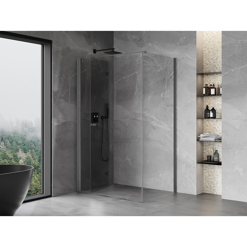 Mexen Mist-F skládací sprchový kout levý 120 x 95 cm, transparentní, gun gray kartáčovaný - 8A6T-120-095-66-00-L