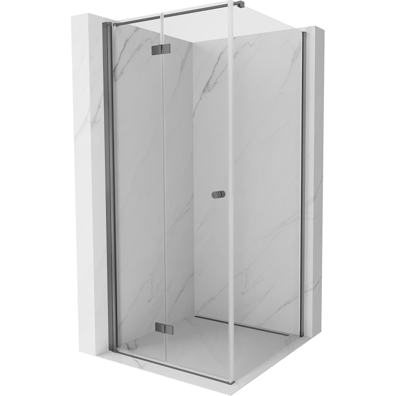 Mexen Mist-F skládací sprchový kout levý 80 x 80 cm, transparentní, gun metal - 8A6T-080-080-95-00-L