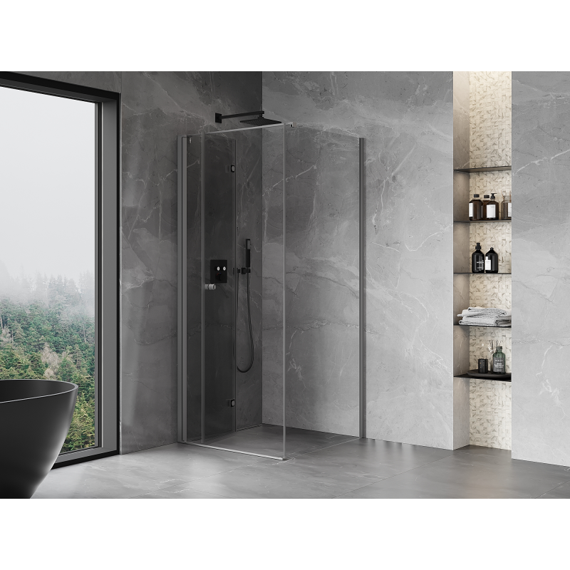 Mexen Mist-F skládací sprchový kout levý 85 x 85 cm, transparentní, gun metal - 8A6T-085-085-95-00-L