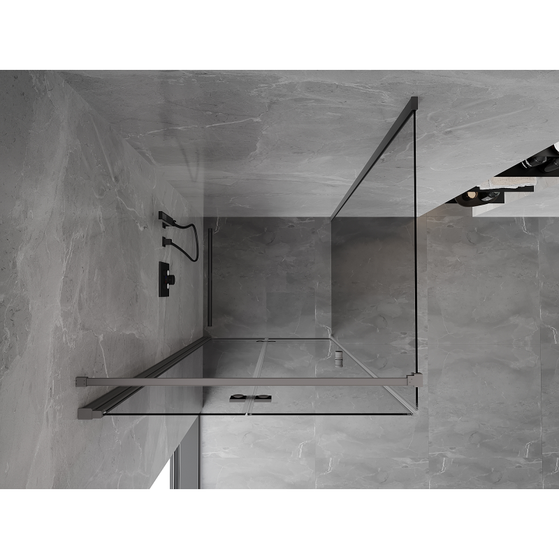 Mexen Mist-F skládací sprchový kout levý 85 x 85 cm, transparentní, gun metal - 8A6T-085-085-95-00-L