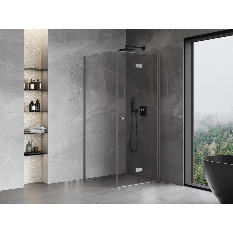 Mexen Mist-F skládací sprchový kout pravý 70 x 70 cm, transparentní, gun metal - 8A6T-070-070-95-00-P