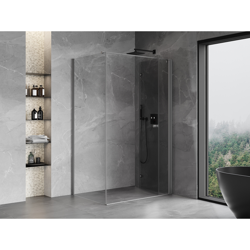 Mexen Mist-F skládací sprchový kout pravý 100 x 75 cm, transparentní, gun metal - 8A6T-100-075-95-00-P
