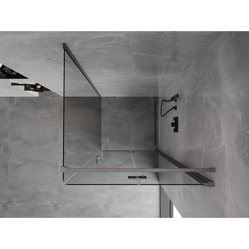 Mexen Mist-F skládací sprchový kout pravý 90 x 90 cm, transparentní, gun metal - 8A6T-090-090-95-00-P