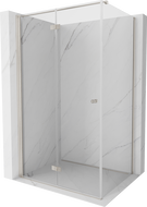 Mexen Mist-F skládací sprchový kout levý 110 x 75 cm, transparentní, kartáčovaný nikl - 8A6T-110-075-97-00-L