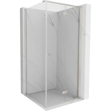 Mexen Mist-F skládací sprchový kout pravý 110 x 110 cm, transparentní, kartáčovaný nikl - 8A6T-110-110-97-00-P