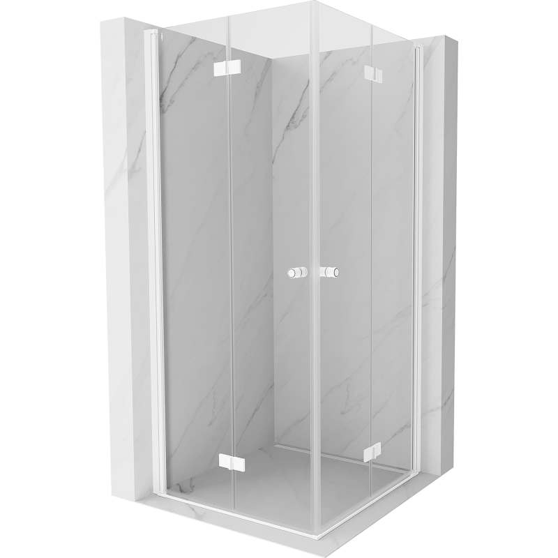 Mexen Mist-F Duo skládací sprchový kout 100 x 100 cm, transparentní, bílá - 8A6-100L-100P-20-00