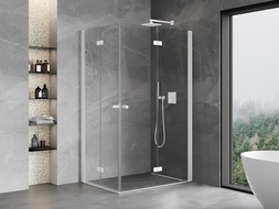Mexen Mist-F Duo skládací sprchová kabina pravá 85 x 105 cm, transparentní, bílá - 8A6-085L-105P-20-00