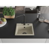 Mexen Milo Granitový dřez s 1 komorou a kuchyňskou baterií Duero, béžový - 6505-69-671600-70