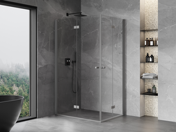 Mexen Mist-F Duo skládací sprchová kabina levá 110 x 100 cm, transparentní, gun metal - 8A6-110L-100P-95-00