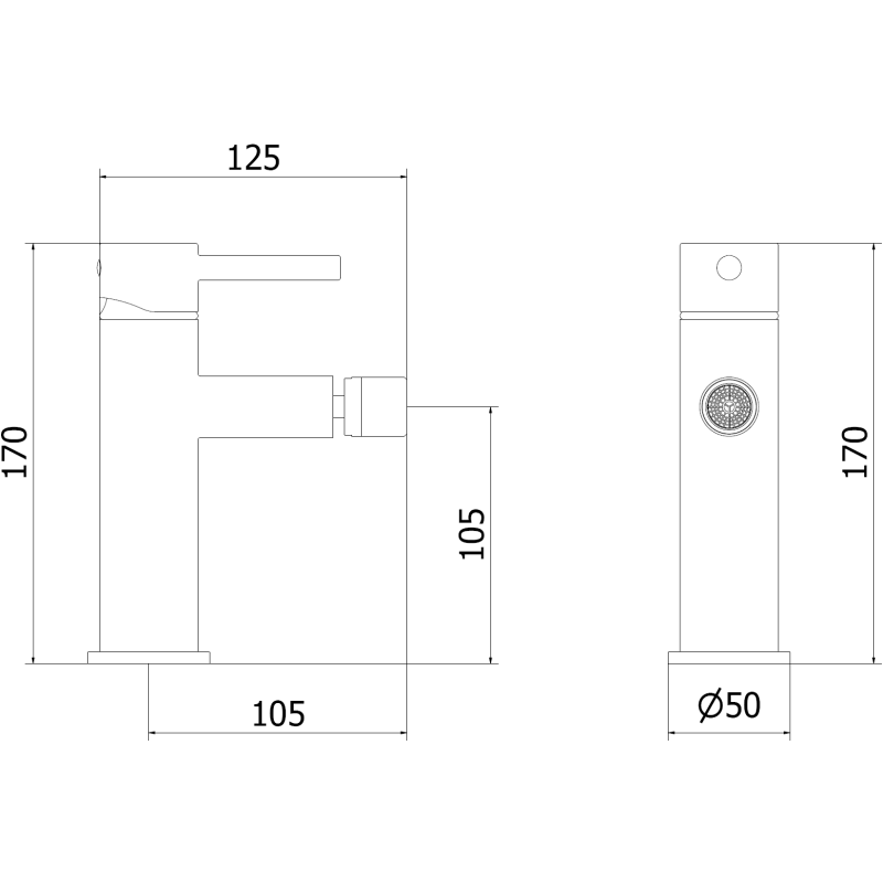 Mexen Elba Černá bidetová baterie - 74120-70