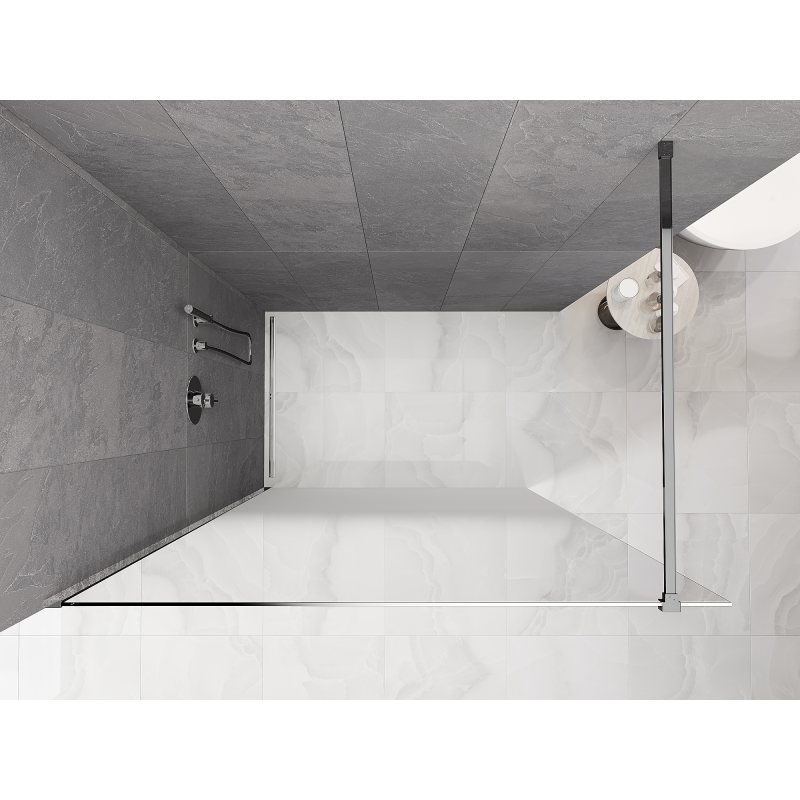 Mexen Kioto sprchová stěna Walk-in 110 x 200 cm, bílá ombre 8 mm, chrom - 800-110-101-01-86