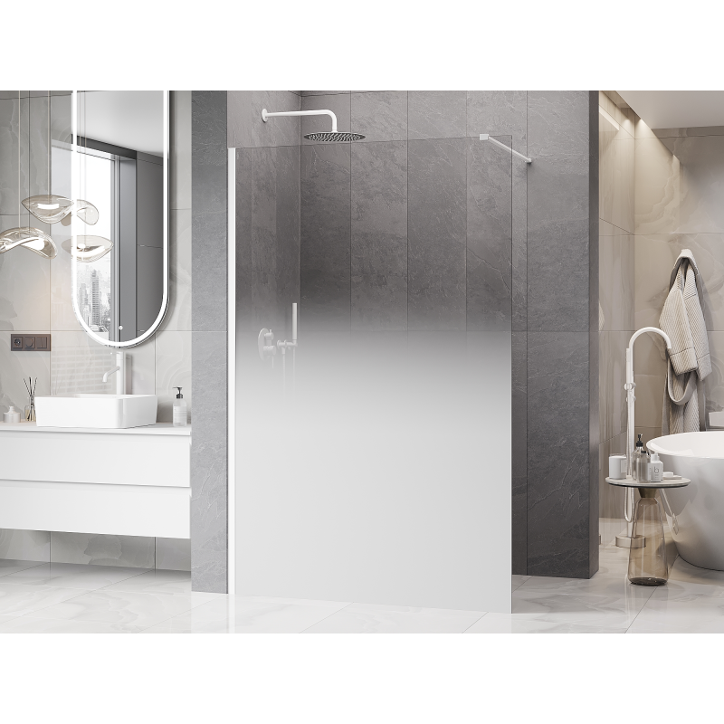 Mexen Kioto sprchová stěna Walk-in 140 x 200 cm, bílá ombre 8 mm, bílá - 800-140-101-20-86