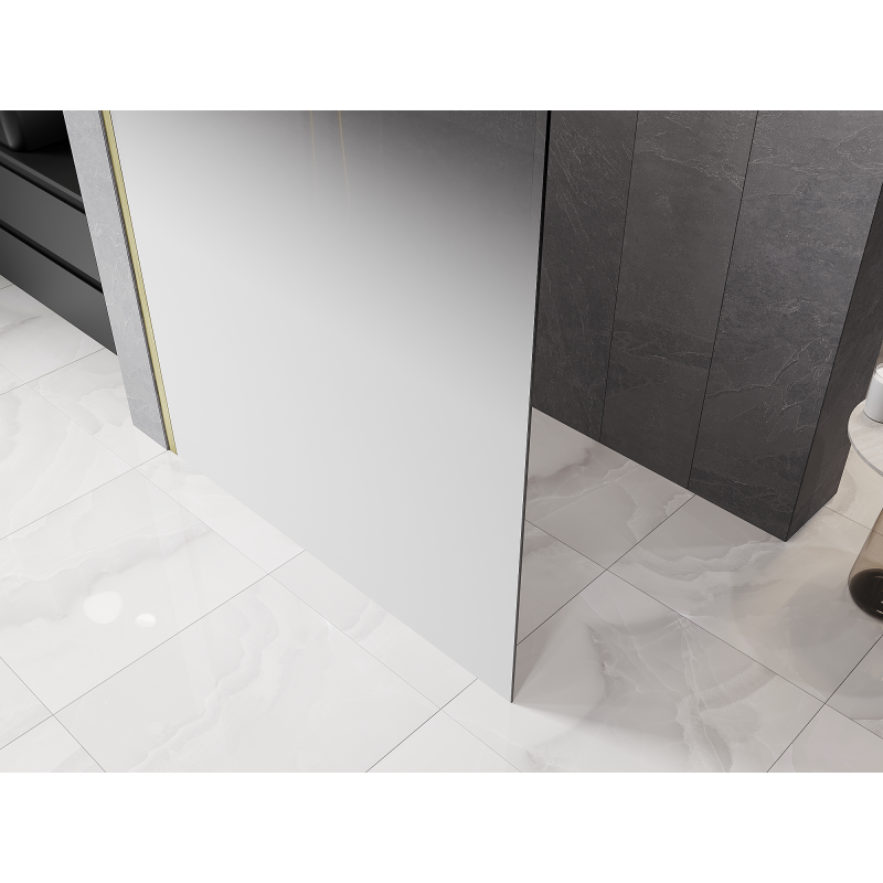 Mexen Kioto sprchová stěna Walk-in 80 x 200 cm, bílá ombre 8 mm, zlatá kartáčovaná - 800-080-101-55-86