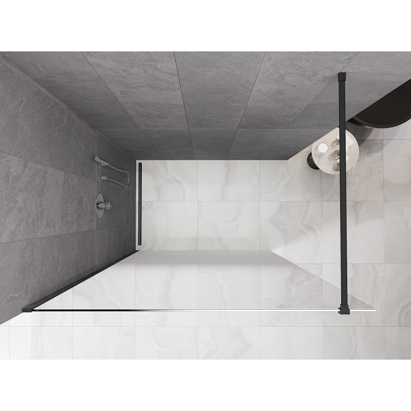 Mexen Kioto sprchová stěna Walk-in 110 x 200 cm, bílý ombre 8 mm, gun gray kartáčovaný - 800-110-101-66-86