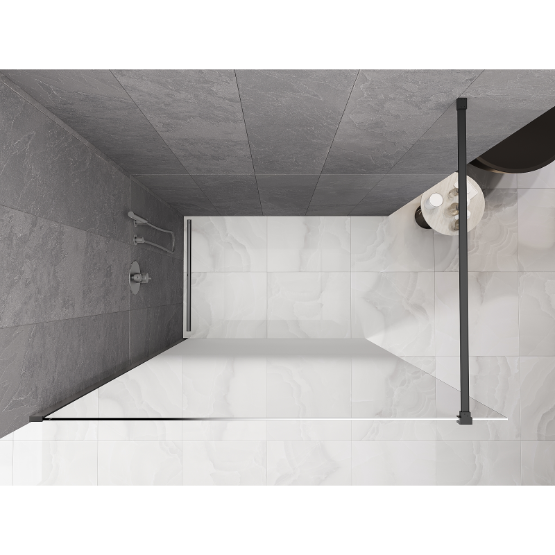 Mexen Kioto sprchová stěna Walk-in 70 x 200 cm, bílý ombre 8 mm, gun metal - 800-070-101-95-86
