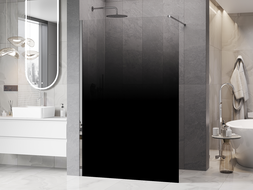 Mexen Kioto sprchová stěna Walk-in 130 x 200 cm, ombre černá 8 mm, chrom - 800-130-101-01-76