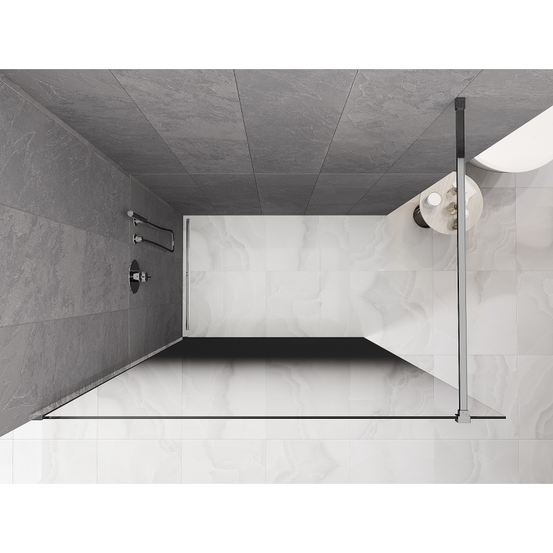 Mexen Kioto sprchová stěna Walk-in 100 x 200 cm, černá ombre 8 mm, chrom - 800-100-101-01-76