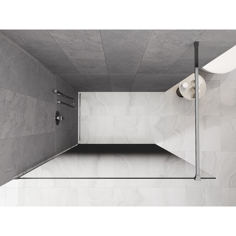 Mexen Kioto sprchová stěna Walk-in 110 x 200 cm, ombre černá 8 mm, chrom - 800-110-101-01-76