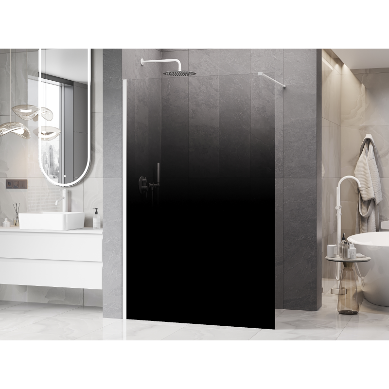 Mexen Kioto sprchová stěna Walk-in 120 x 200 cm, černé ombre 8 mm, bílá - 800-120-101-20-76