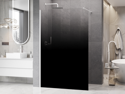Mexen Kioto sprchová stěna Walk-in 120 x 200 cm, černé ombre 8 mm, bílá - 800-120-101-20-76