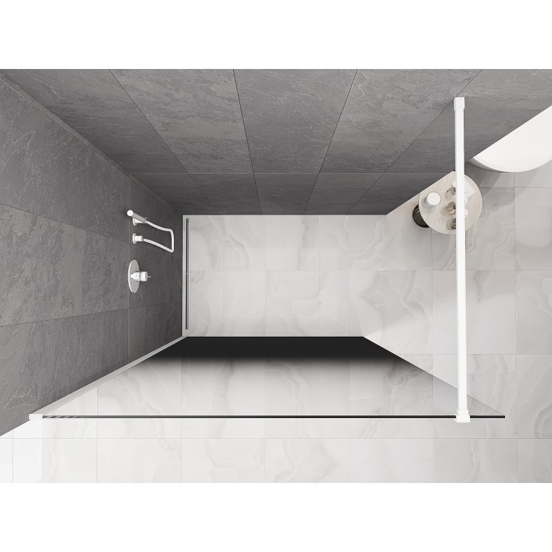 Mexen Kioto sprchová stěna Walk-in 120 x 200 cm, černé ombre 8 mm, bílá - 800-120-101-20-76