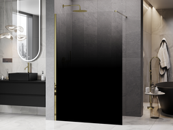 Mexen Kioto Sprchová zástěna Walk-in 70 x 200 cm, ombre černá 8 mm, zlatá - 800-070-101-50-76